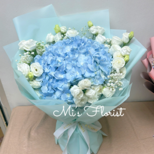 Sky Blue 繡球花束 - 淺藍色包裝