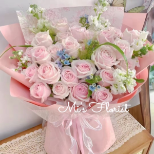 粉雪山玫瑰花束 （28-30枝粉雪山玫瑰）