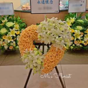 心形花牌 – 帛事（香檳色玫瑰花）