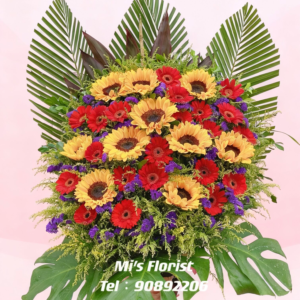 開張花藍 / 畫展花藍 - 向日葵非洲菊花藍（紅色系列）