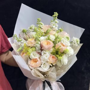橙色庭園玫瑰花束 - 生日、結婚週年紀念