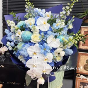 男士花束 - 優雅藍色花束